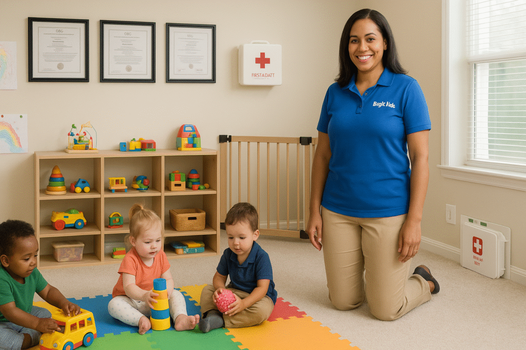 Toddlers playing with blocks and art supplies at Bright Kidz CT